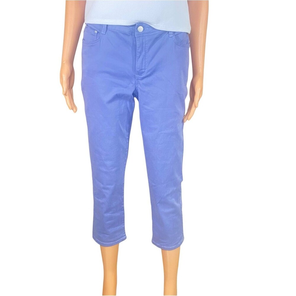 Bandolino Selene Lavender Capris Cropped Pants SZ 6 Summer Essential Pockets